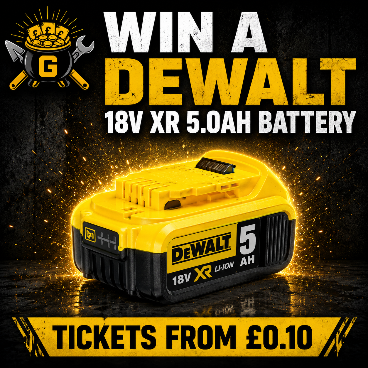 Win a DeWalt 18V XR 5.0Ah Battery