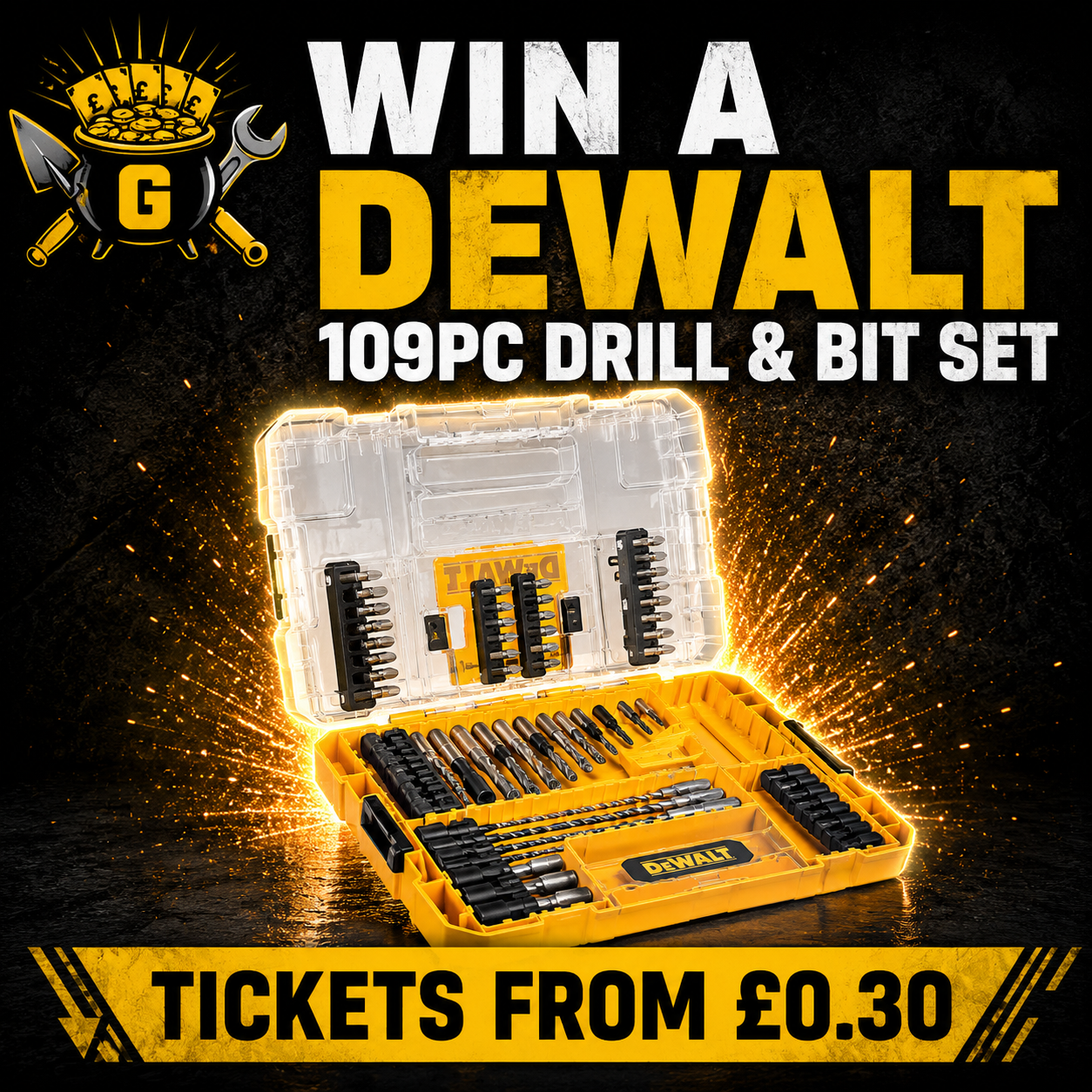 Win a DeWalt 109pc Drill & Bit Set